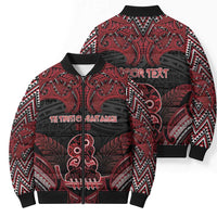 Personalised New Zealand Waitangi Day Bomber Puffer Jacket Te Tiriti O Waitangi 1840 DT05 - Polynesian Pride