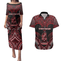 Personalised New Zealand Waitangi Day Couples Matching Puletasi and Hawaiian Shirt Te Tiriti O Waitangi 1840 - Polynesian Pride