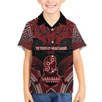 Personalised New Zealand Waitangi Day Family Matching Long Sleeve Bodycon Dress and Hawaiian Shirt Te Tiriti O Waitangi 1840 - Polynesian Pride