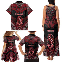 Personalised New Zealand Waitangi Day Family Matching Tank Maxi Dress and Hawaiian Shirt Te Tiriti O Waitangi 1840 - Polynesian Pride