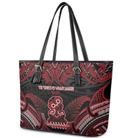 New Zealand Waitangi Day Leather Tote Bag Te Tiriti O Waitangi 1840 - Polynesian Pride