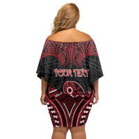 Personalised New Zealand Waitangi Day Off Shoulder Short Dress Te Tiriti O Waitangi 1840 DT05 - Polynesian Pride