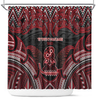 New Zealand Waitangi Day Shower Curtain Te Tiriti O Waitangi 1840 DT05 Black - Polynesian Pride