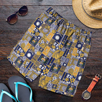 Ekamawir omo Nauru Shorts for Men Pacific Patchwork Xmas Vibes LT9 Blue - Polynesian Pride