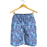Federated States of Micronesia Merry Christmas Shorts for Men Pacific Patchwork Xmas Vibes LT9 - Polynesian Pride