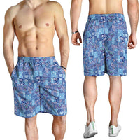 Federated States of Micronesia Merry Christmas Shorts for Men Pacific Patchwork Xmas Vibes LT9 - Polynesian Pride