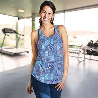 Federated States of Micronesia Merry Christmas Women Racerback Tank Pacific Patchwork Xmas Vibes - Polynesian Pride