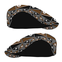 Fiji Brown Masi Pattern Jeff Hat Fijian Tapa LT01 - Polynesian Pride