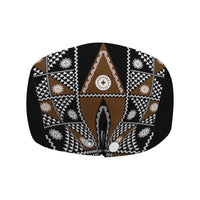 Fiji Brown Masi Pattern Jeff Hat Fijian Tapa LT01 - Polynesian Pride