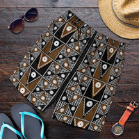 Fiji Brown Masi Pattern Shorts for Men Fijian Tapa LT01 Brown - Polynesian Pride