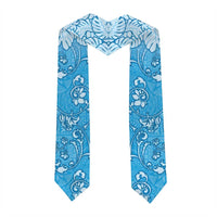 Fiji Graduation Stole Fijian Tapa Pattern Blue LT05 - Polynesian Pride