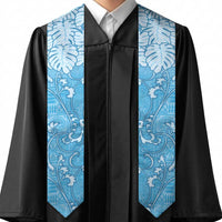 Fiji Graduation Stole Fijian Tapa Pattern Blue LT05 - Polynesian Pride