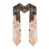 Fiji Graduation Stole Masi Tapa Pattern Brown LT05 - Polynesian Pride