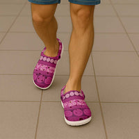 Fiji Marau na Kerisimasi Clogs Shoes Pink Tapa Masi Inspired Christmas - Polynesian Pride