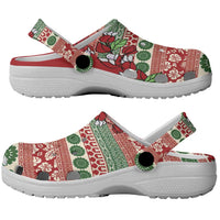 Fiji Marau na Kerisimasi Clogs Shoes Red Tagimoucia Tapa Masi Tribal LT9 - Polynesian Pride