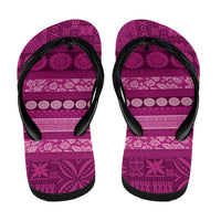 Fiji Marau na Kerisimasi Flip Flops Pink Tapa Masi Inspired Christmas LT9 - Polynesian Pride