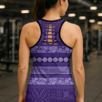 Fiji Marau na Kerisimasi Hollow Tank Top Purple Tapa Masi Inspired Christmas LT9 - Polynesian Pride