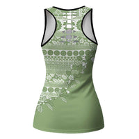 Fiji Marau na Kerisimasi Hollow Tank Top Sage Green Tagimoucia Tapa Masi Tribal - Polynesian Pride