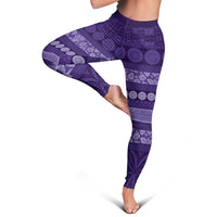 Fiji Marau na Kerisimasi Leggings Purple Tapa Masi Inspired Christmas LT9 - Polynesian Pride