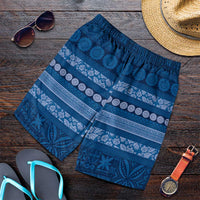 Fiji Marau na Kerisimasi Shorts for Men Blue Tapa Masi Inspired Christmas LT9 Blue - Polynesian Pride