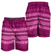 Fiji Marau na Kerisimasi Shorts for Men Pink Tapa Masi Inspired Christmas LT9 - Polynesian Pride