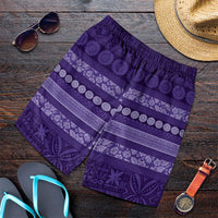 Fiji Marau na Kerisimasi Shorts for Men Purple Tapa Masi Inspired Christmas - Polynesian Pride