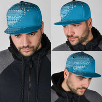 Fiji Marau na Kerisimasi Snapback Cap Aqua Tagimoucia Tapa Masi Tribal - Polynesian Pride