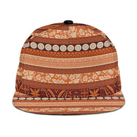 Fiji Marau na Kerisimasi Snapback Cap Gold Tapa Masi Inspired Christmas - Polynesian Pride