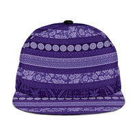 Fiji Marau na Kerisimasi Snapback Cap Purple Tapa Masi Inspired Christmas - Polynesian Pride