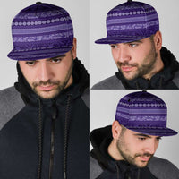 Fiji Marau na Kerisimasi Snapback Cap Purple Tapa Masi Inspired Christmas - Polynesian Pride