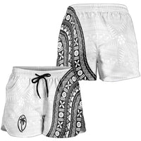 Fijian Rugby Shorts for Women Tapa Pattern and Palm Tree Tribal LT03 - Polynesian Pride
