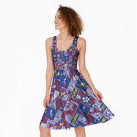 Filipino Maligayang Pasko Midi Dress Pacific Patchwork Xmas Vibes - Polynesian Pride