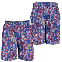 Filipino Maligayang Pasko Shorts for Men Pacific Patchwork Xmas Vibes LT9 - Polynesian Pride