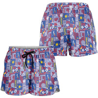 Filipino Maligayang Pasko Shorts for Women Pacific Patchwork Xmas Vibes LT9 - Polynesian Pride