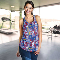 Filipino Maligayang Pasko Women Racerback Tank Pacific Patchwork Xmas Vibes LT9 - Polynesian Pride