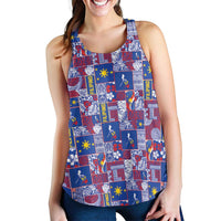 Filipino Maligayang Pasko Women Racerback Tank Pacific Patchwork Xmas Vibes LT9 - Polynesian Pride
