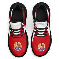 French Polynesia Clunky Sneakers Flag-Inspired Curve Style LT05 - Polynesian Pride