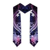 Galaxy Polynesian Pattern With Tropical Flowers Graduation Stole LT05 - Polynesian Pride