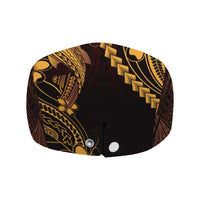 Gold Black Aloha Hawaii Jeff Hat Polynesian Shark Tattoo With Plumeria - Polynesian Pride