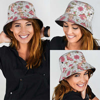 Gray Paniolo Palaka Hawaiian Cowgirl Christmas Bucket Hat - Polynesian Pride