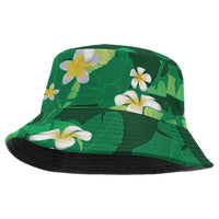 Green Banana Leaf Hawaii Bucket Hat Lau Maia Plumeria Tropical Summer Vibes