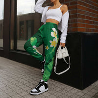 Green Banana Leaf Hawaii Jogger Pants Lau Maia Plumeria Tropical Summer Vibes