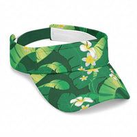 Green Banana Leaf Hawaii Sun Visor Cap Lau Maia Plumeria Tropical Summer Vibes