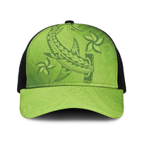 Green Gradient Polynesia Baseball Net Cap Hawaiian Tribal Hammerhead Shark Tattoo LT14 One Size Black Green - Polynesian Pride