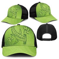 Green Gradient Polynesia Baseball Net Cap Hawaiian Tribal Hammerhead Shark Tattoo LT14 - Polynesian Pride