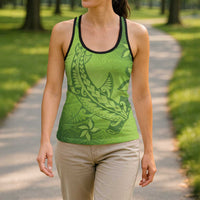 Green Gradient Polynesia Hollow Tank Top Hawaiian Tribal Hammerhead Shark Tattoo LT14 - Polynesian Pride