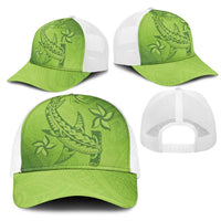 Green Gradient Polynesia Mesh Trucker Cap Hawaiian Tribal Hammerhead Shark Tattoo LT14 - Polynesian Pride