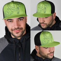 Green Gradient Polynesia Mesh Trucker Cap Hawaiian Tribal Hammerhead Shark Tattoo LT14 - Polynesian Pride