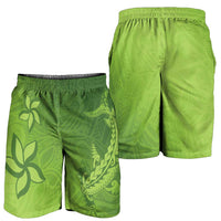 Green Gradient Polynesia Shorts for Men Hawaiian Tribal Hammerhead Shark Tattoo LT14 - Polynesian Pride