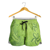 Green Gradient Polynesia Shorts for Women Hawaiian Tribal Hammerhead Shark Tattoo LT14 - Polynesian Pride